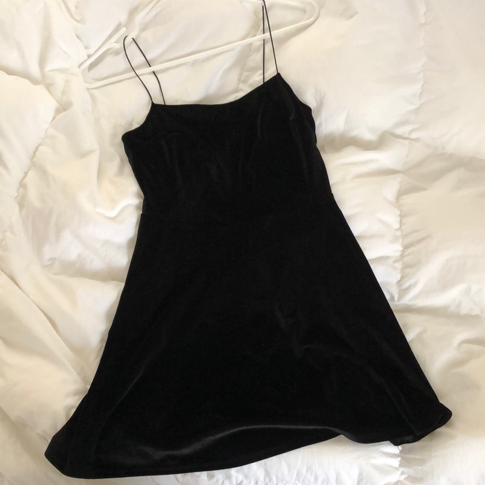 Urban Outfitters Velvet Mini Black Dress